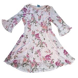 Rabbit Rabbit Rabbit Crochet Floral Dress XL Wedding Guest